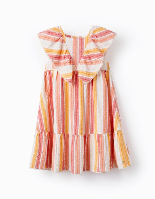 Striped Dress with Frills for girls, Multicolour 