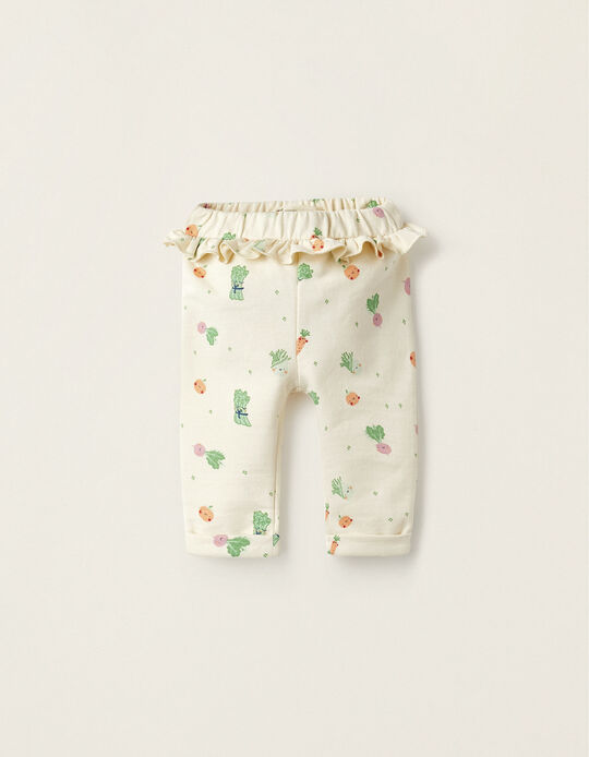 Pantalones para Bebé Niña 'Legumbres y Vegetales', Beige