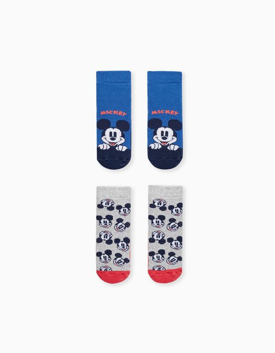 Comprar Online Pack 2 Pares de Calcetines Antideslizantes para Bebé Niño 'Mickey', Multicolor