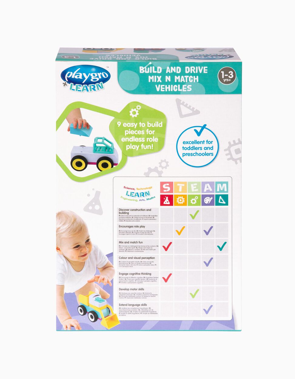 3 Voitures-Jouets Mix And Match Playgro