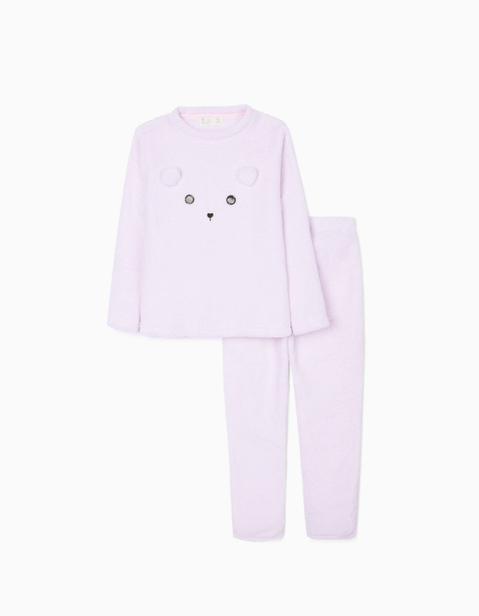Minky Fabric Pyjamas for Girls 'Choose your Mood', Purple
