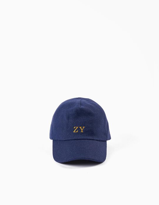 Gorra de Lana para Niño 'ZY', Azul Oscuro