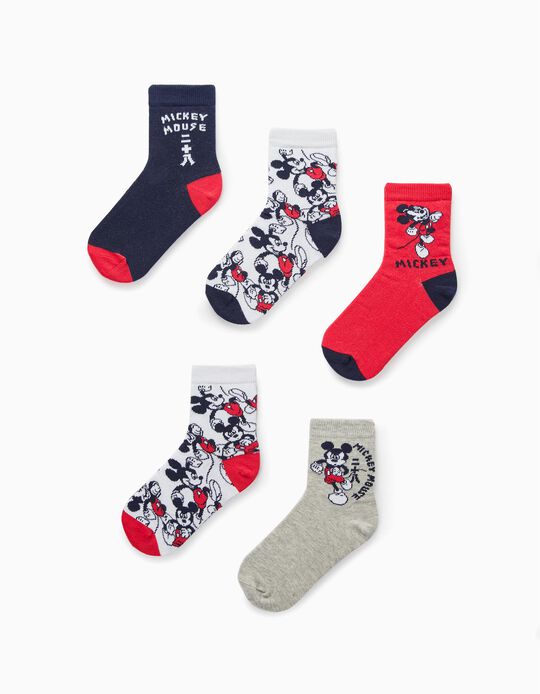 5 Pairs of Socks for Boys 'Mickey in Japan', Multicolured