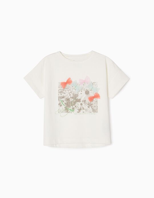 T-shirt en Coton Fille 'Papillon', Vert