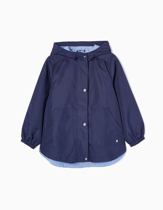 Hooded Windbreaker Jacket for Boys, Dark Blue 