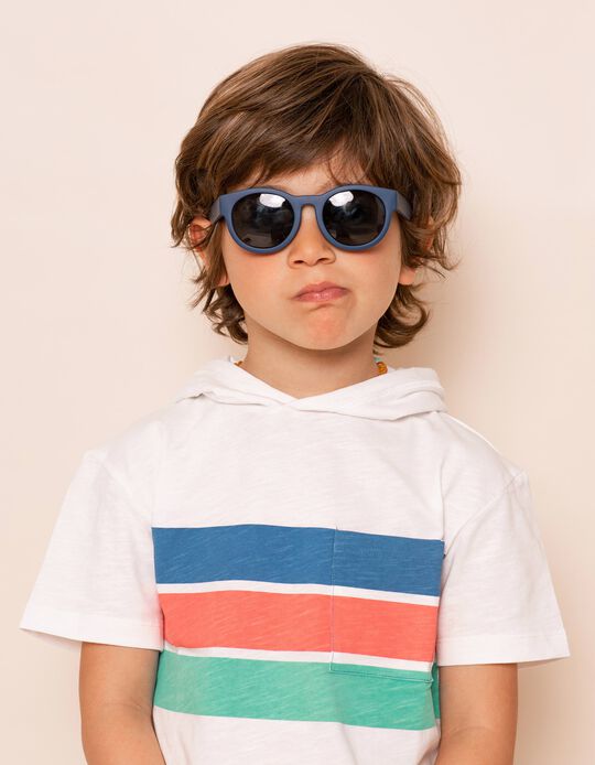 Hooded T-Shirt with Pocket for Boys,  White