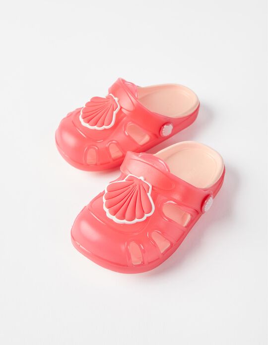 Sandalias Clogs para Bebé Niña 'Shell Delicious', Coral