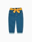Cotton Jeans for Baby Girls, Blue