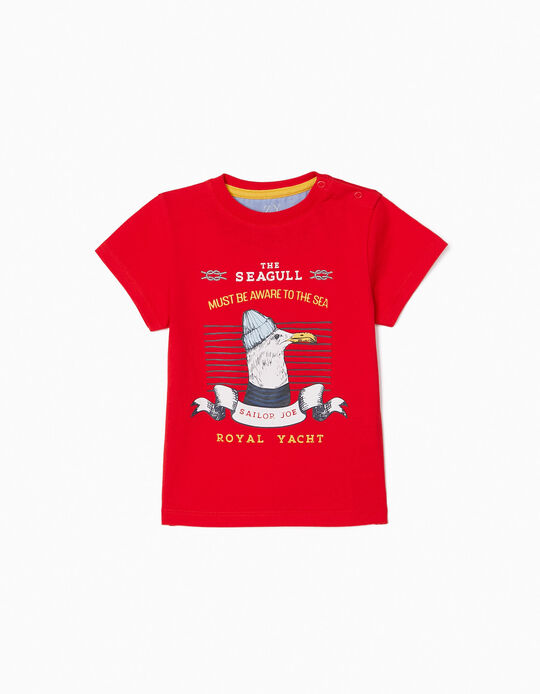 T-Shirt Bébé Garçon 'Mini Captain', Rouge