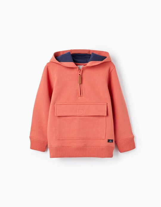 Buy Online Cotton Hooded Sweatshirt for Boys, Orange