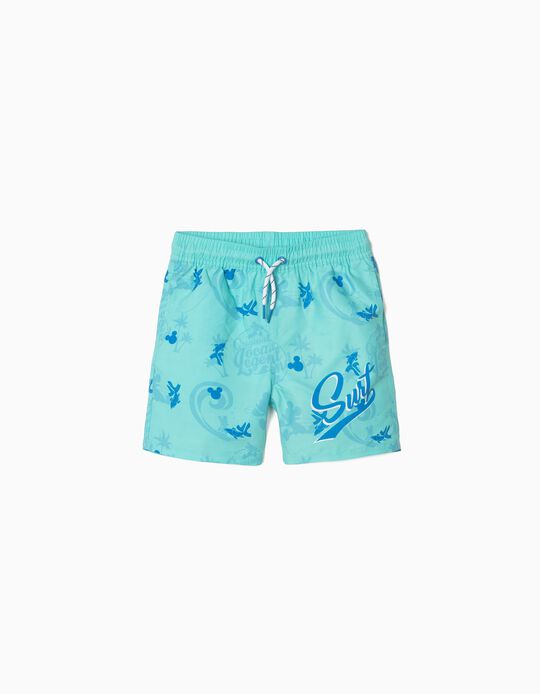Swim Shorts for Boys 'Mickey', Aqua Green