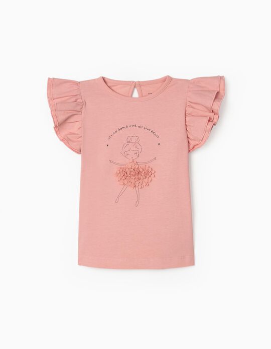 T-Shirt para Bebé Menina 'Dance', Rosa