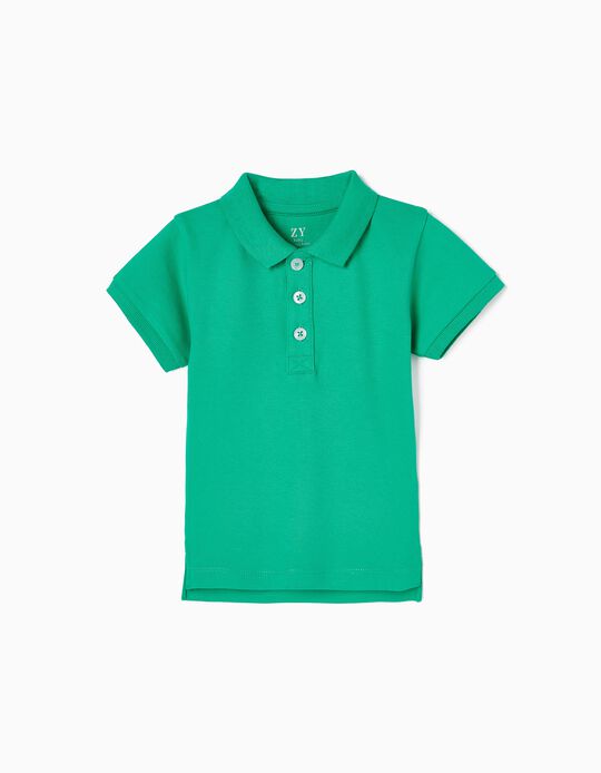 Cotton Polo Shirt for Baby Boys, Green