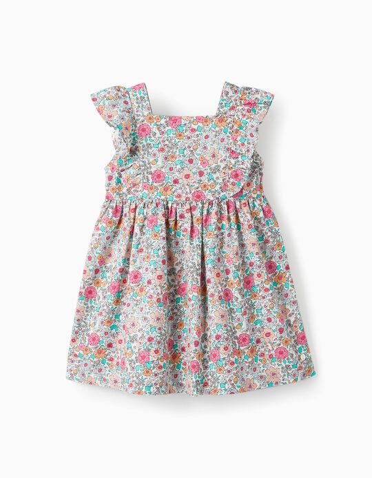 Floral Cotton Dress for Baby Girls, Multicolour