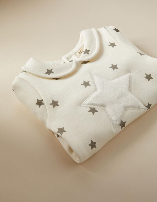 Jumper with Thermal Effect for Newborn Babies 'Stars', White