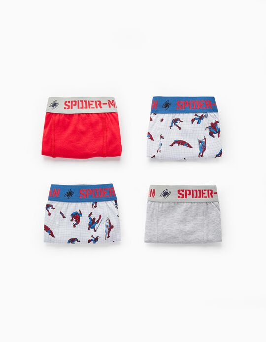 4 Boxers Shorts for Boys 'Spider-Man', Multicoloured
