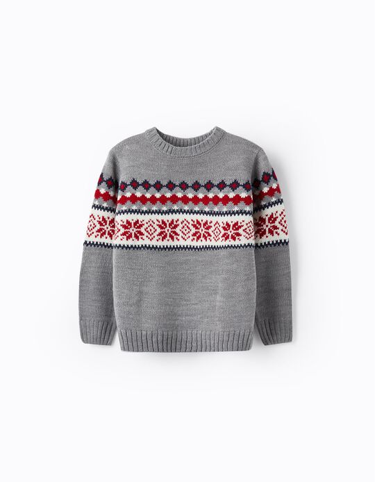 Jumper with Pattern for Boys, Grey