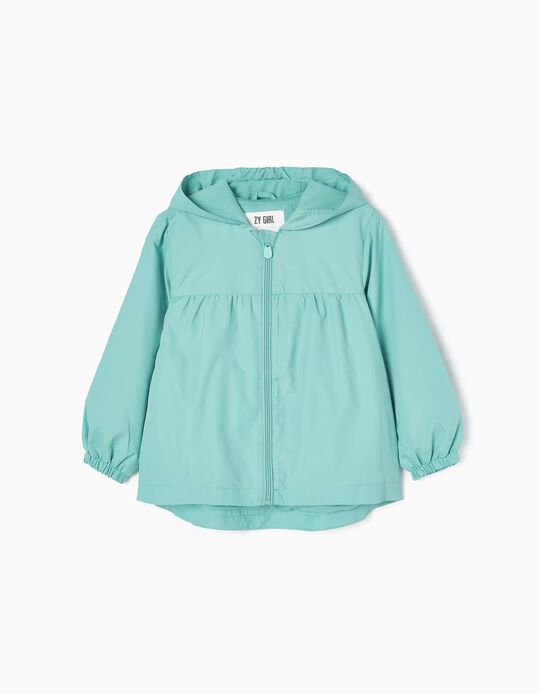 Windbreaker Jacket for Girls, Aqua Green