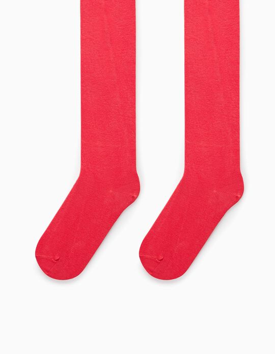 Knit Resistant Tights for Children, Red