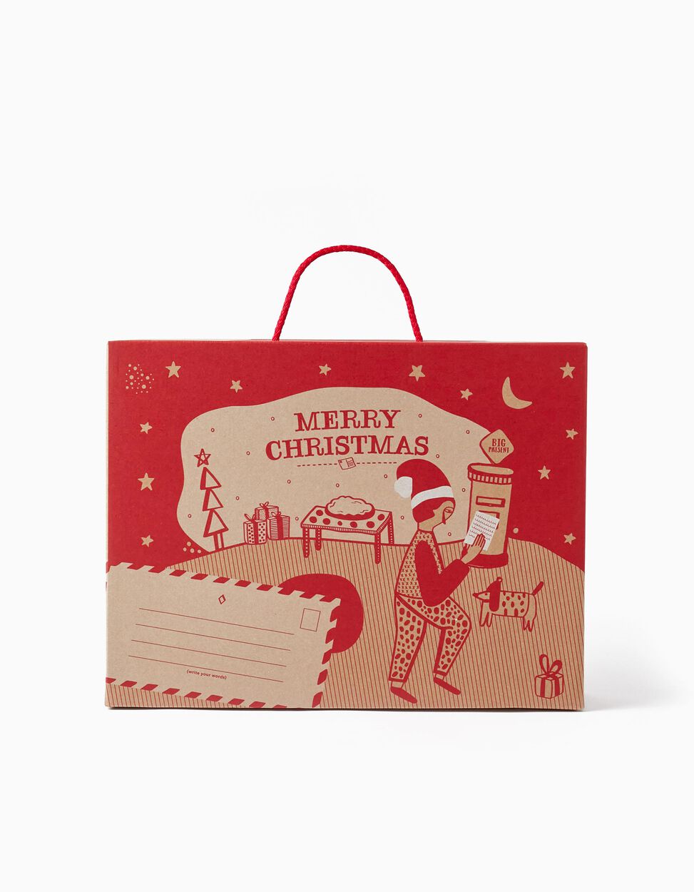 buy.online Caja de Regalo Grande 'ZY - Merry Christmas', Roja
