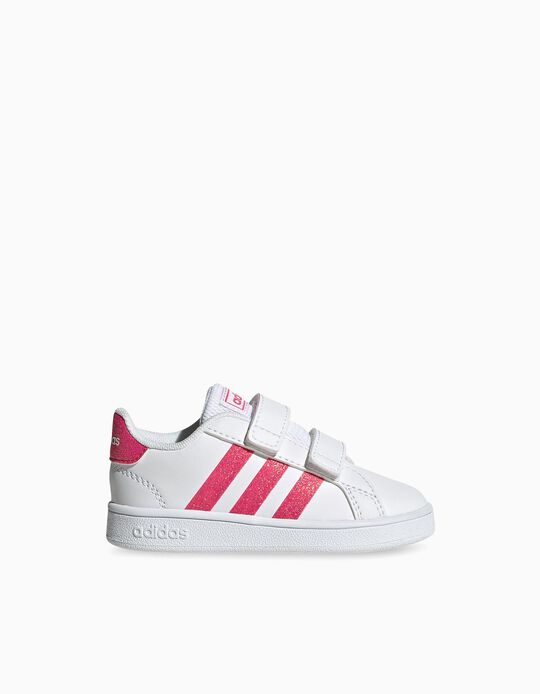 Trainers for Baby Girls 'Adidas Grand Court', White/Pink