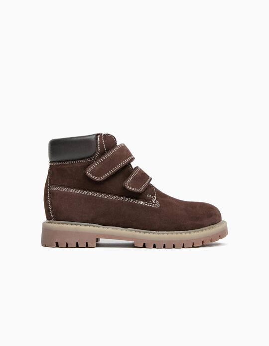 Leather Boots for Boys 'ZY 1996', Dark Brown