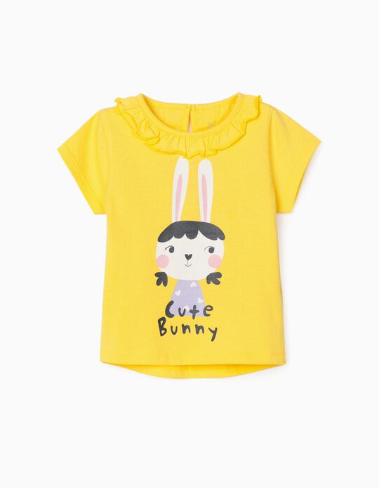 T-shirt for Baby Girls, 'Cute Bunny', Yellow