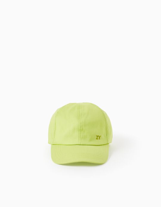 Gorra de Algodón para Niño 'ZY', Verde Neón