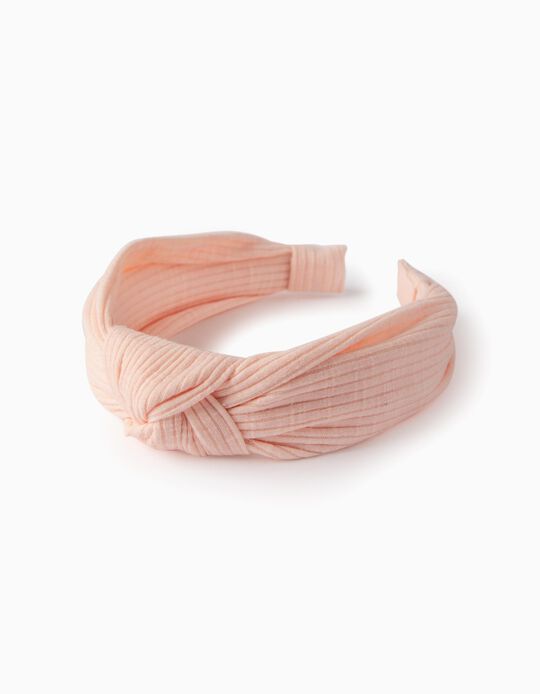 Ribbed Alice Band for Girls, Pink