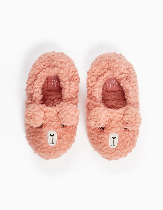 Slippers with Ears for Girls 'Alpaca', Pink