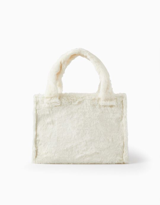Fur Bag for Girls, White