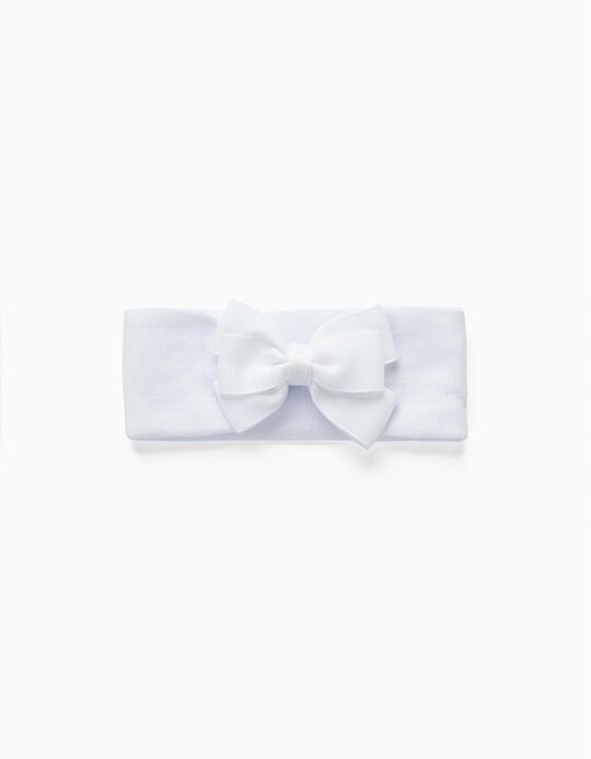 Wide Headband for Babies and Girls, White