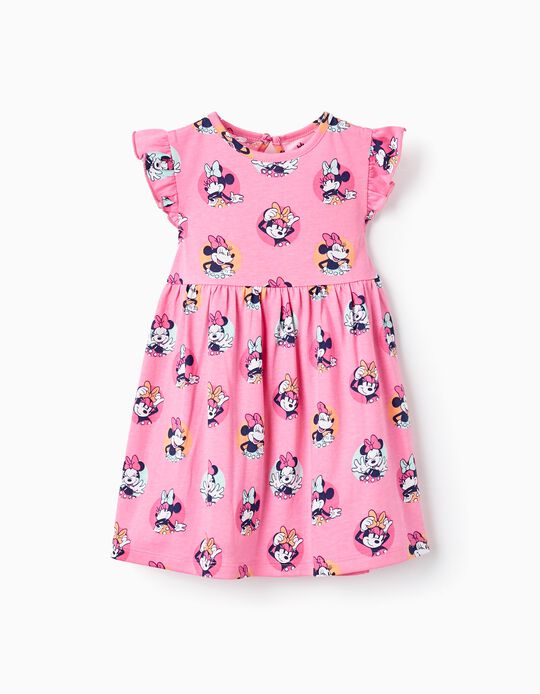 Vestido de Algodão para Bebé Menina 'Minnie Mouse', Rosa