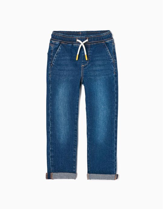 Sporty Cotton Jeans  for Boys 'Slim Fit', Dark Blue