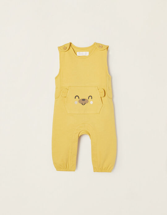 Cotton Jumpsuit for Newborn Baby Boys, Yellow