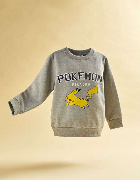 Cotton Sweatshirt for Boys 'Pokémon', Grey