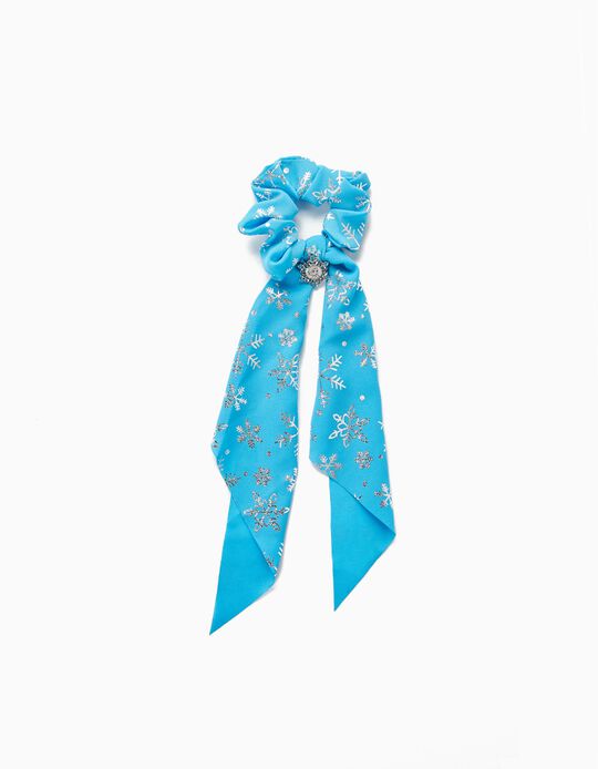 Scrunchie with Long Ribbon for Babies and Girls 'Elsa', Blue