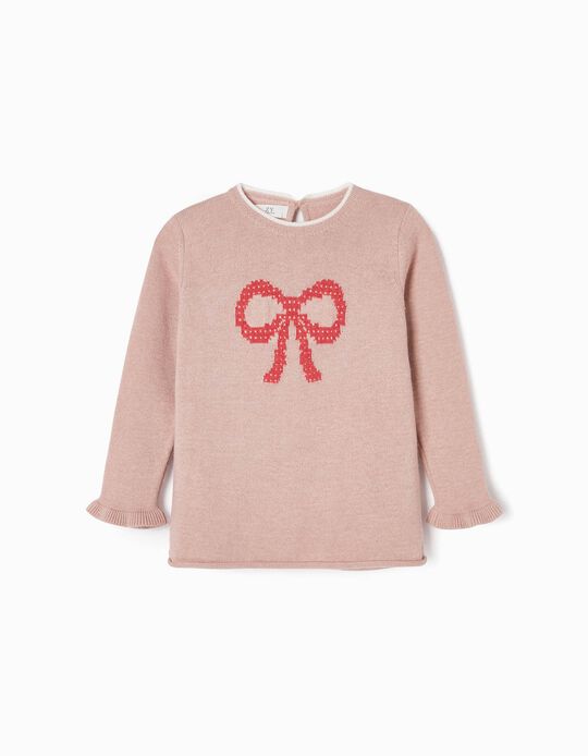 Jumper for Girls 'Bow', Pink