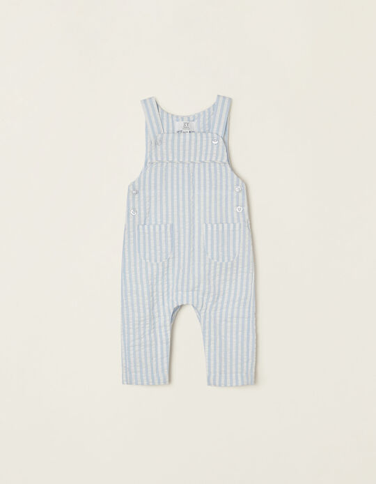 Striped Jumpsuit for Newborn Baby Boys, White/Blue