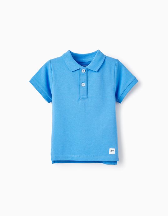 Comprar Online Polo em Piqué de Algodão para Bebé Menino, Azul