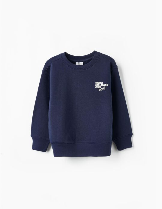 Brushed Sweatshirt for Boys, Dark Blue
