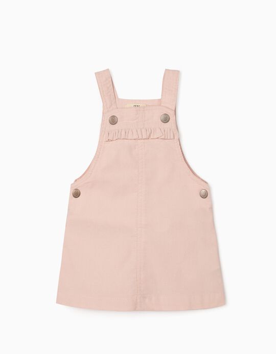 Corduroy Dungaree-Dress for Newborn Baby Girls, Pink