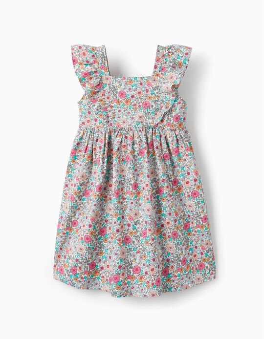 Comprar Online Vestido Floral de Algodão para Menina, Multicolor