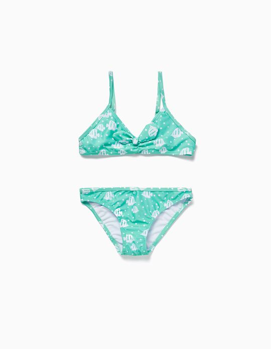 Bikini para Niña 'Peces', Verde Agua