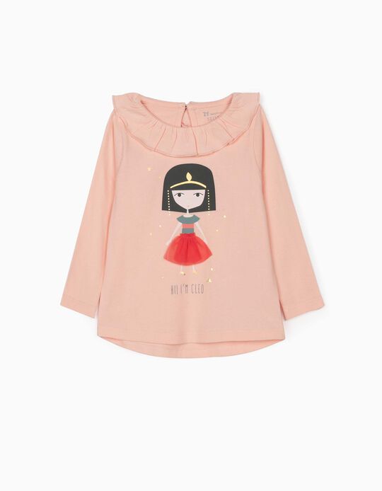 Long Sleeve Top for Baby Girls, 'Cleo', Pink