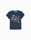 Cotton T-Shirt UPF 30 for Baby Boys 'Saint Tropez', Dark Blue