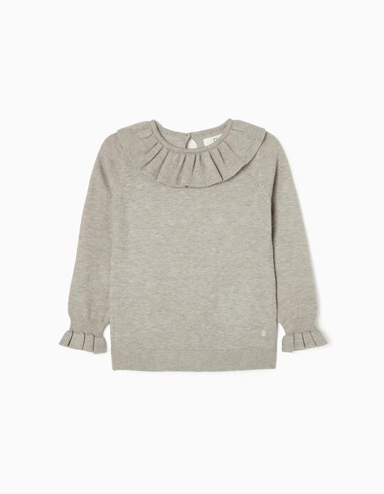 Jumper with Ruffles for Girls, Grey