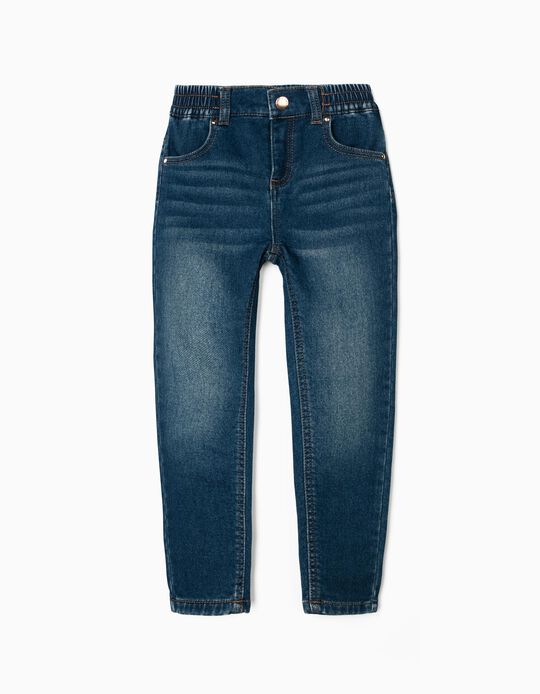 Brushed Jeans for Girls 'Slim Fit', Dark Blue