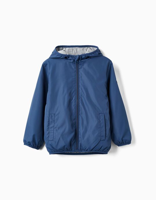 Hooded Windbreaker Jacket for Boys, Dark Blue