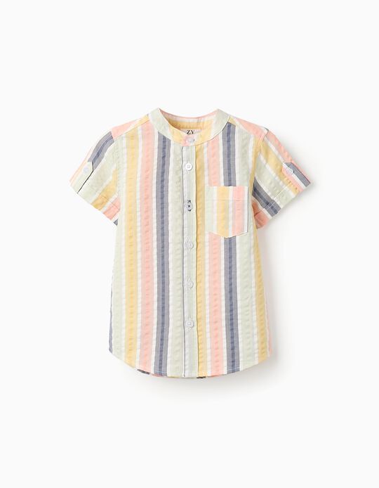 Comprar Online Camisa de Algodão às Riscas para Bebé Menino 'B&S', Multicolor